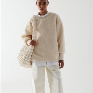 COS Oversized Teddy Fleece Wool-Mix Sweatshirt
